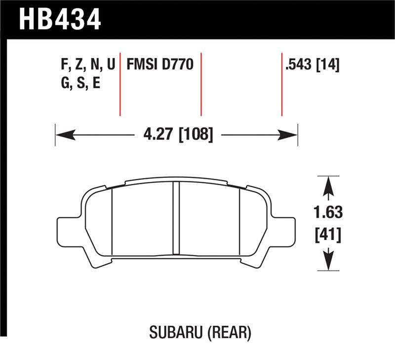 Hawk Performance HB434F.543 HPS Performance Street Brake Pads