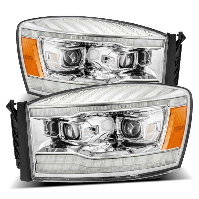 AlphaRex 880531 06-08 Dodge Ram 1500 HD PRO-Series Projector Headlights Plank Style Chrome w/Sequential Signal/DRL