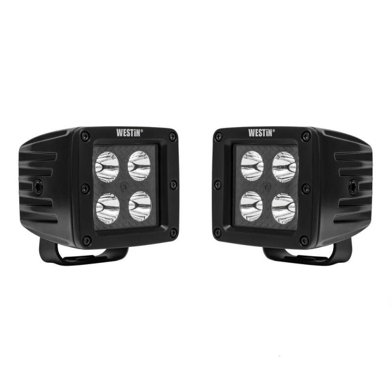 Westin 09-12205B-PR HyperQ LED Auxiliary Lights 3in x 3in cube 20w Flood Black