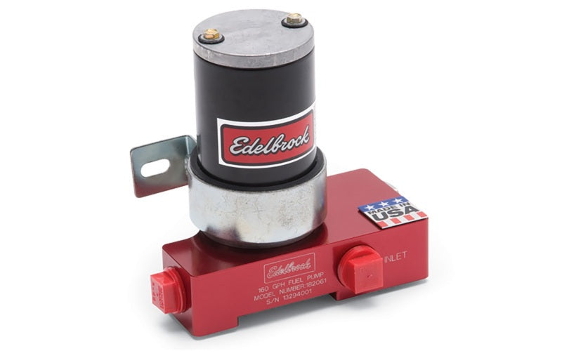 Edelbrock 182061 Fuel Pump Electric Quiet-Flo Carbureted 160GPH 1/2 in In 1/2 in Out 160 GPH Red