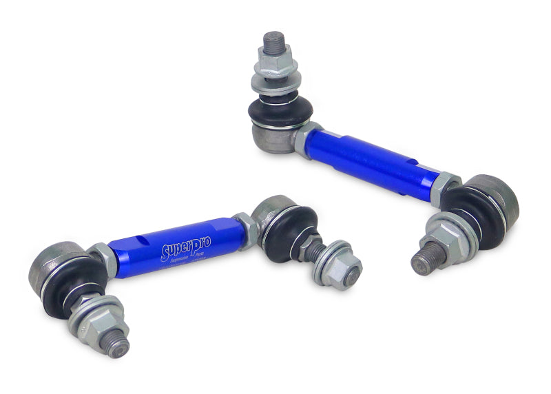SuperPro Front Sway Bar Link Kit - Heavy Duty Adjustable (140mm-185mm Length, 12mm Studs)