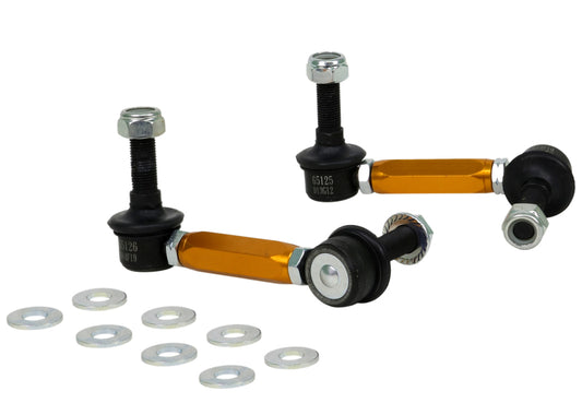 Whiteline KLC180-115 Universal Sway Bar Link Assembly Heavy Duty Adjustable Steel Ball 115mm Size for 2006-2014 Land Rover Range Rover Sport, 2019-2026 Genesis G70, 2018-2023 Kia Stinger and More