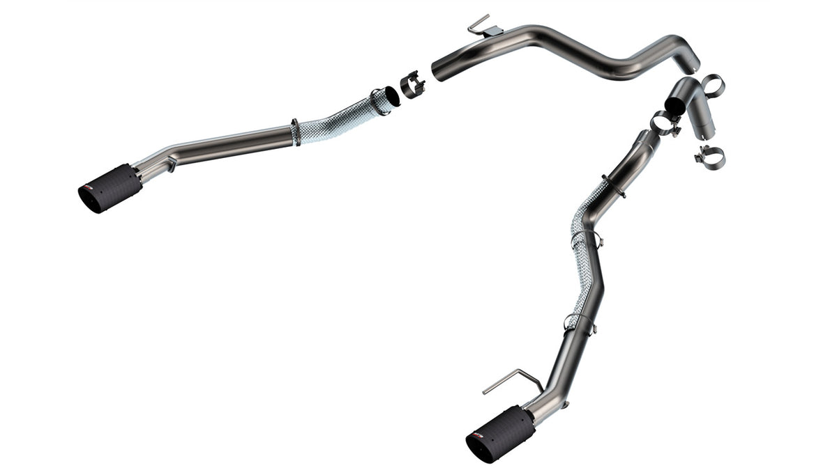 Borla 60743CFBA Tail Pipe Kit with Carbon Fiber Tips for 2024-2026 Ford Ranger Raptor