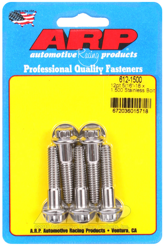 ARP 612-1500 5/16in-18 x 1.500in 12pt SS Bolts