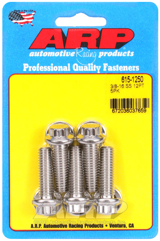 ARP 615-1250 3/8in-16 x 1.250in 12pt 7/16 Wrenching SS Bolts