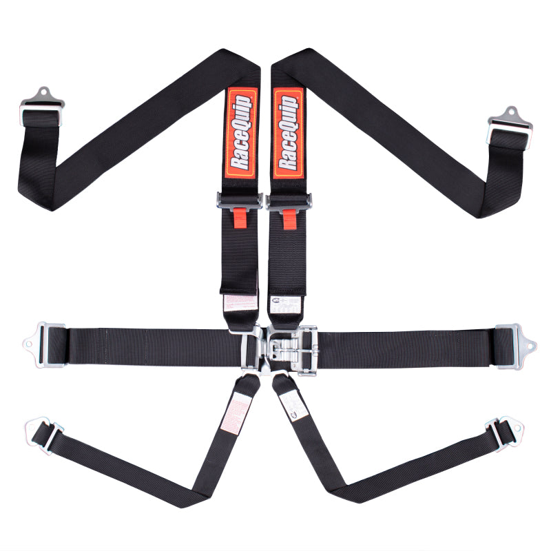 RaceQuip 712002 Black Latch & Link 6-Point Seat Belt
