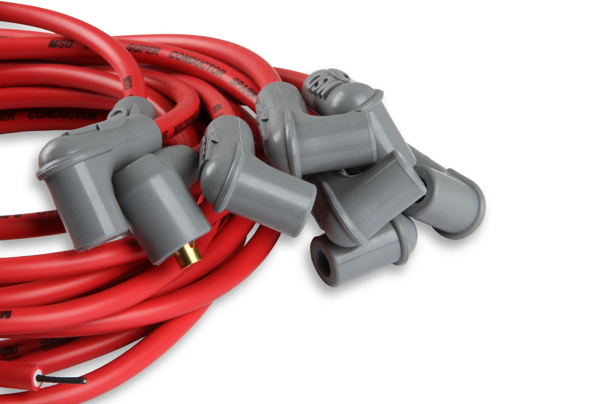 MSD 31239 Super Conductor Spark Plug Wire Set 8 Cyl 90° Plug, Socket/HEI Cap