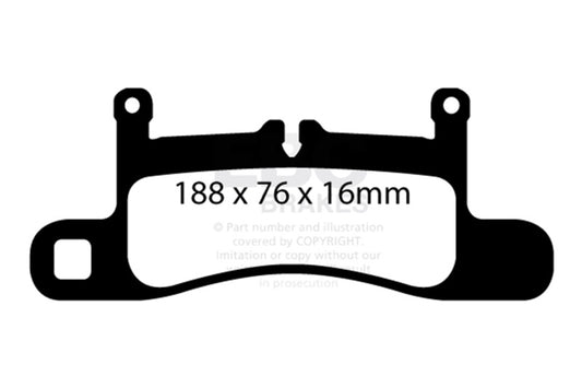 EBC 12-15 Porsche 911 (991) (Cast Iron Rotor only) 3.4 Carrera Redstuff Rear Brake Pads DP32098C