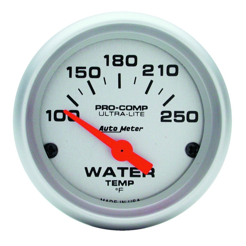 AutoMeter 4337 Ultra-Lite 52mm 100-250 Degrees F Short Sweep Electric Water Temperature Gauge