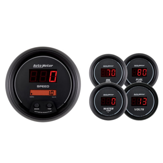 AutoMeter 6300 Sport-Comp Digital 5-Piece Gauge Kit 3-3/8in & 2-1/16in Electric Speedometer