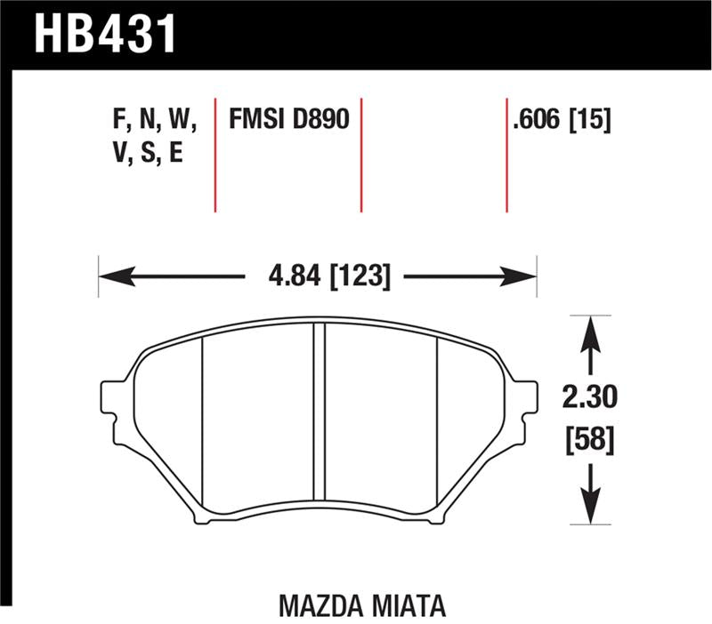 Hawk Performance HB431W.606 DTC-30 Motorsport Brake Pads