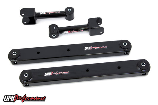 UMI Performance 302116-B Rear Control Arm Kit Fully Boxed Lowers Black
