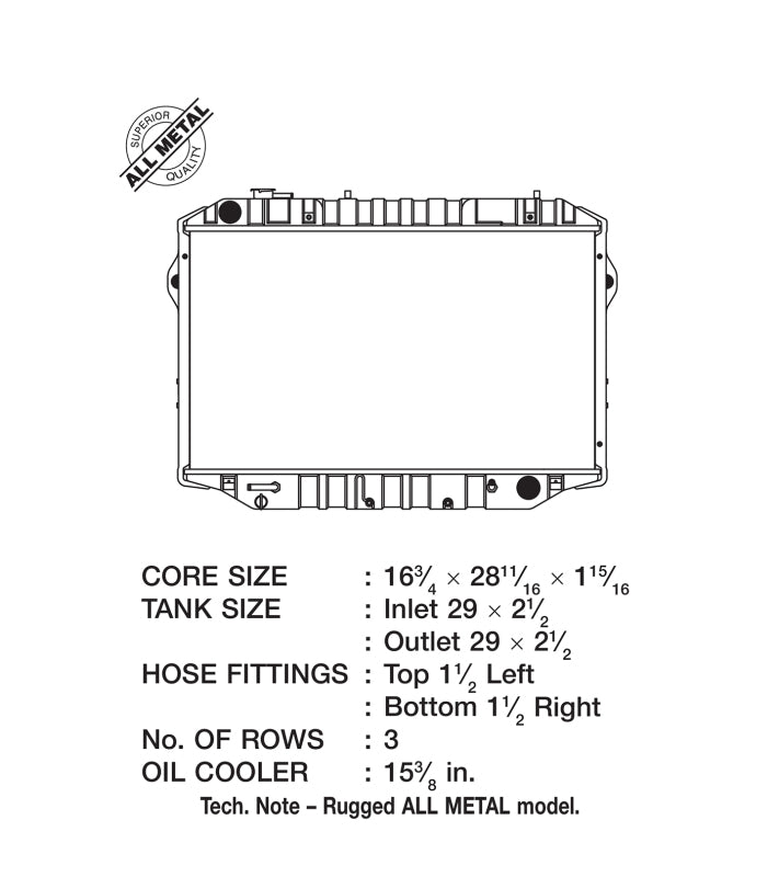 CSF 2709 Metal Radiator for 88-91 Toyota Land Cruiser 3 Row