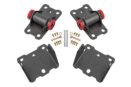 BMR 1978-1987 G-Body Motor Mount Kit Upper & Lower Poly - Black Hammertone