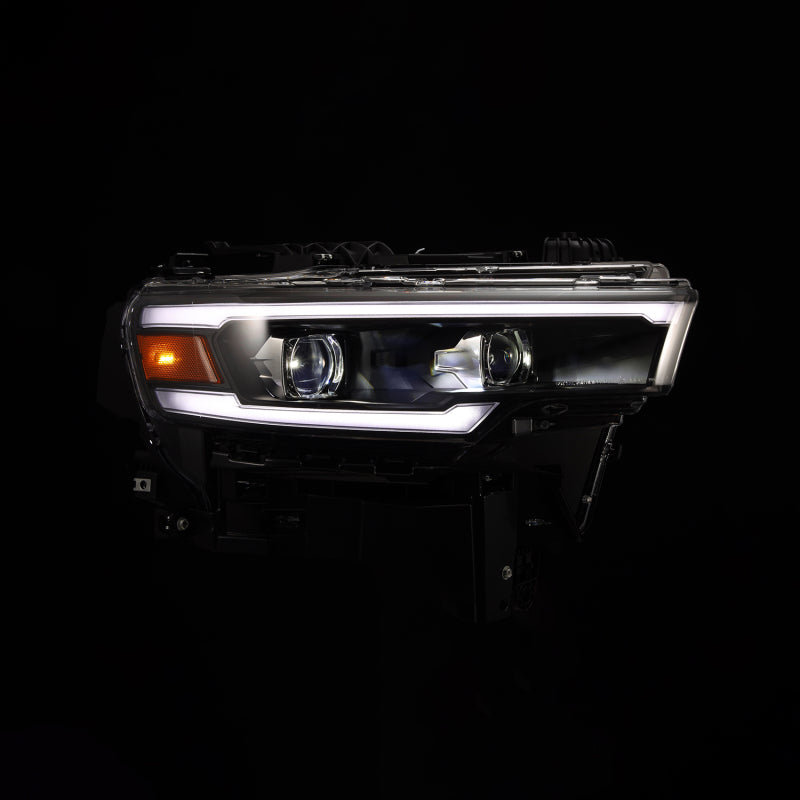 AlphaRex 880907 25-26 Dodge Ram 1500 Luxx LED Projector Headlights -Black w/Activation Light/ Sequential Signal/Switchback DRL
