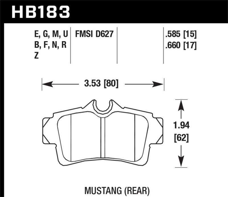 Hawk Performance HB183Z.660 Performance Ceramic Street Brake Pads