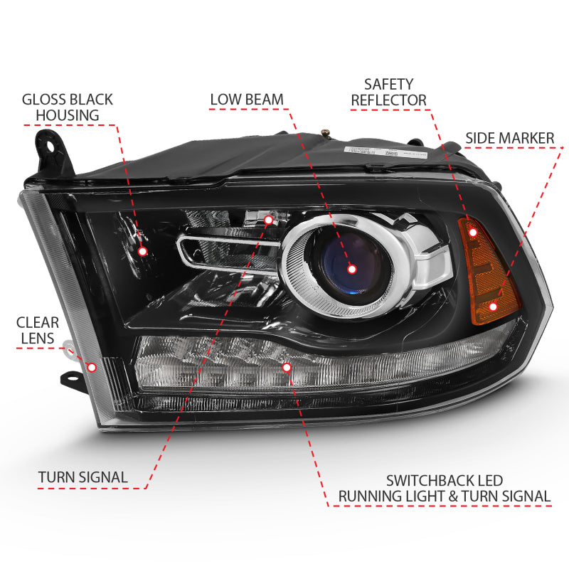 ANZO 2011-2018 RAM 1500 LED Projector Headlights
