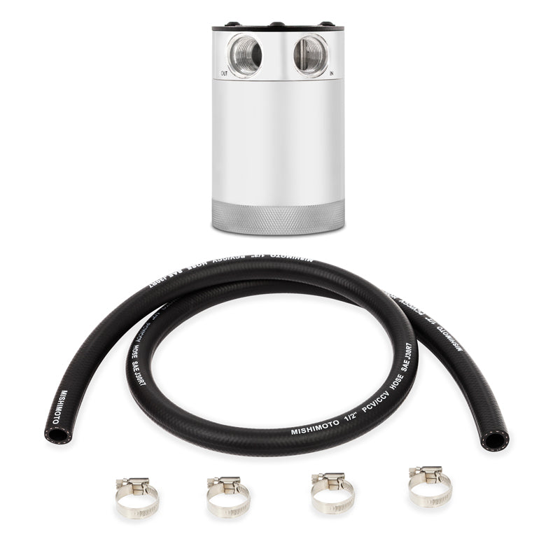Mishimoto Compact Baffled Oil Catch Can - 2-Port - Polished - #MMBCC-CBTWO-P