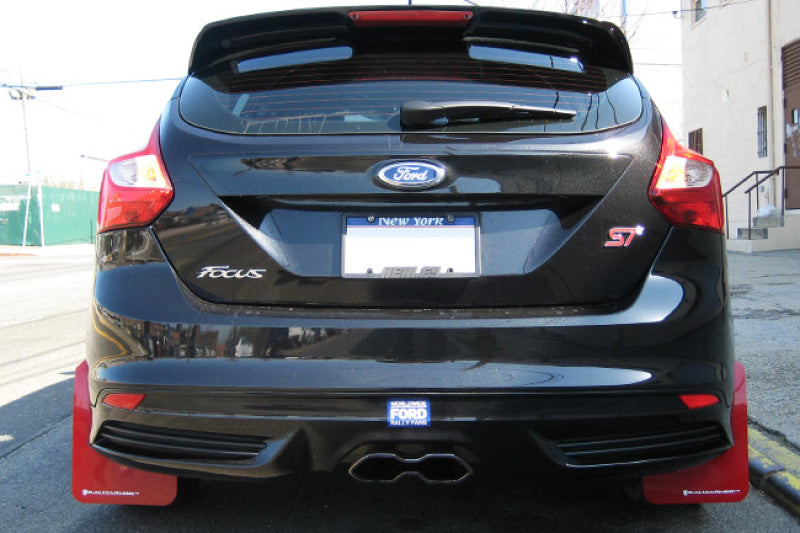 Rally Armor UR Mud Flaps - 2013-2018 Ford Focus - Blue/White Logo - #MF27-UR-NBL/WH