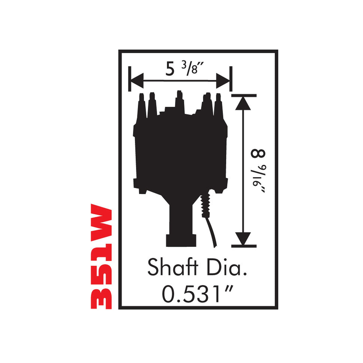 MSD 85840 for Ford 351W Steel Gear Billet Distributor