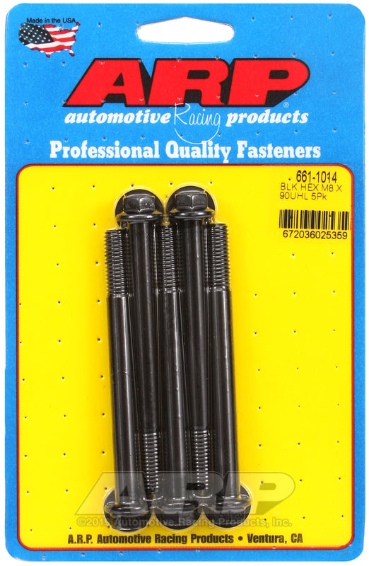 ARP 661-1014 M8 x 1.25 x 90mm Hex Black Oxide Bolts