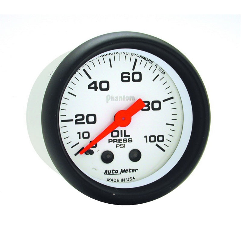 AutoMeter 5721 Phantom 52mm 0-100 PSI Mechanical Oil Pressure Gauge