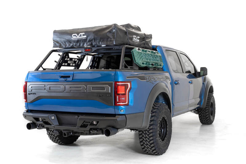 Addictive Desert Designs for 2015+ Ford F-150 Overlander Chase Rack w/ 3rd Brake Light - Hammer Black