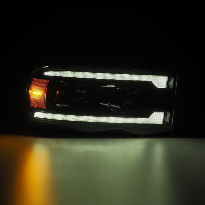 AlphaRex 880569 02-05 Dodge Ram 1500 LUXX LED Projector Headlights Alpha Black w/Activation Light/Sequential Signal