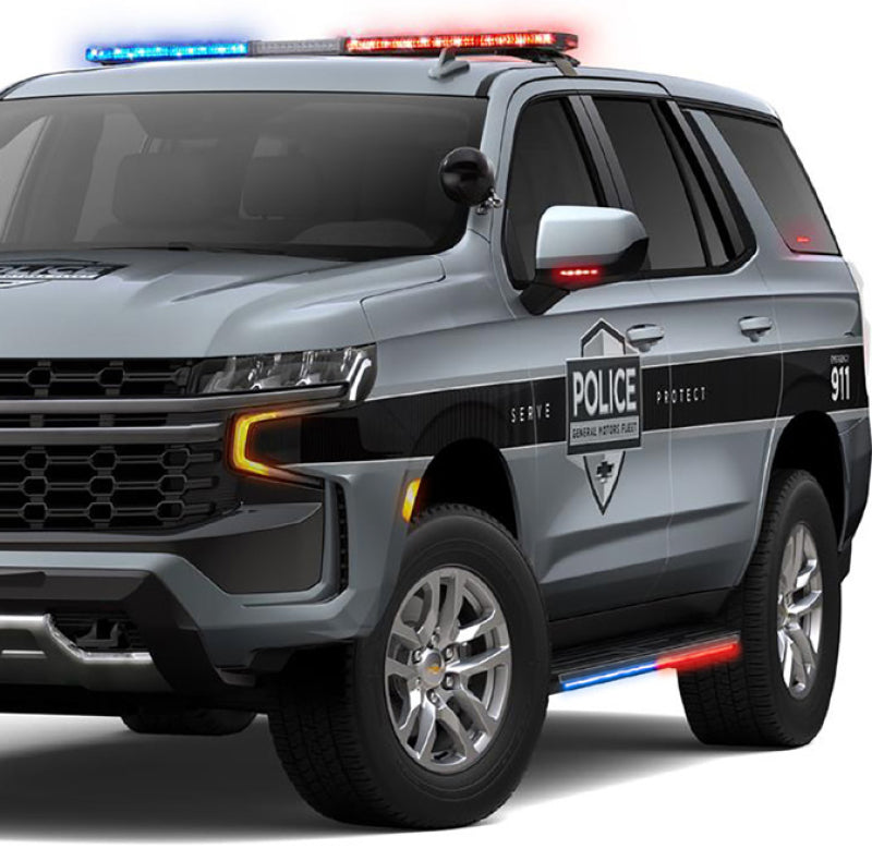 Putco for 2015-2023 Chevrolet Tahoe Blade Rocker Kits Sideliners - Blue & White with White Override