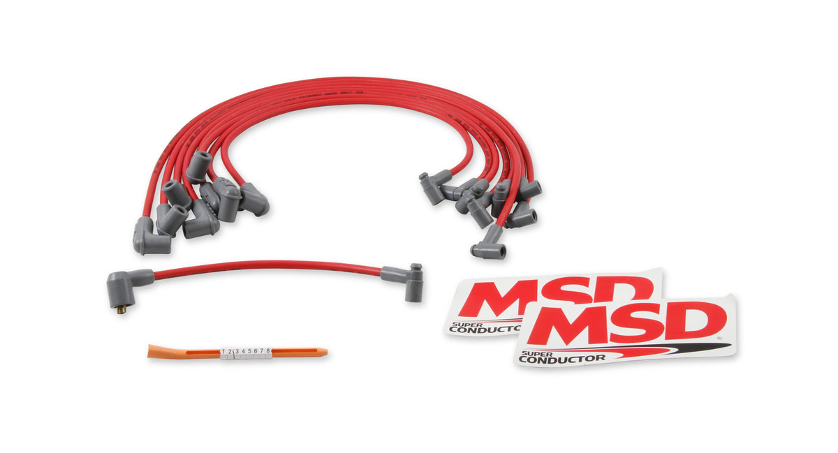 MSD 35599 Super Conductor 8.5mm Spark Plug Wire Set, Small Block for Chevy with HEI Cap