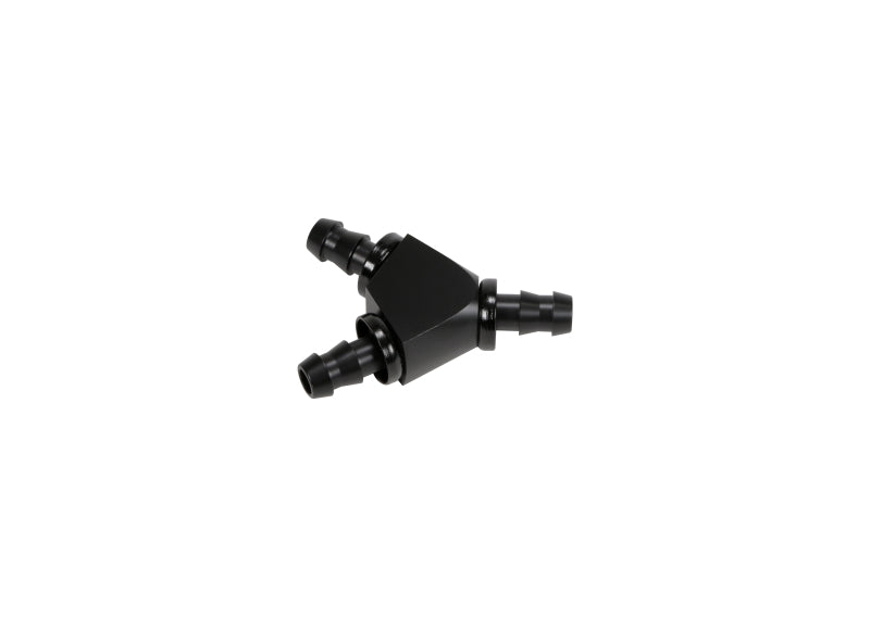 Fleece Performance FPE-FIT-Y06-BLK Universal 3/8in Aluminum Y Barbed Fitting (For -6 Pushlock Hose) - Black Anodized