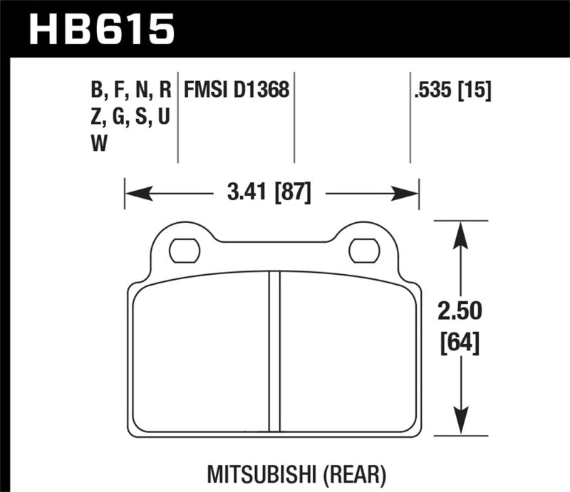 Hawk Performance HB615N.535 HP Plus Crossover Street/Motorsport Brake Pads