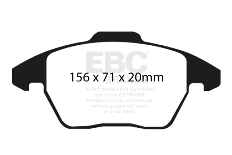 EBC 06-13 Audi A3 2.0 Turbo (Girling rear caliper) Ultimax2 Front Brake Pads UD1107