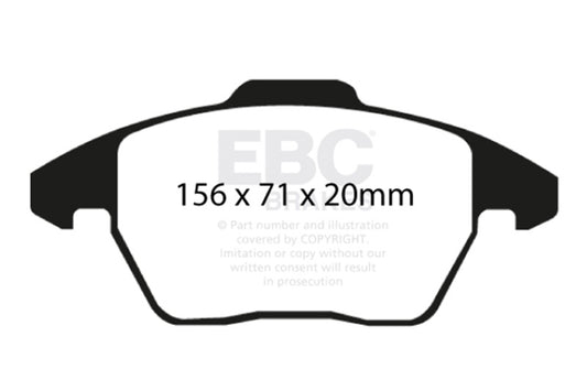 EBC 06-13 Audi A3 2.0 Turbo (Girling rear caliper) Ultimax2 Front Brake Pads UD1107