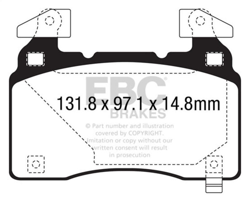 EBC 14+ Cadillac CTS Vsport 3.6 Twin Turbo Redstuff Front Brake Pads DP33028C