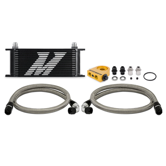Mishimoto Universal Thermostatic Oil Cooler Kit 16-Row Black - #MMOC-U16TBK