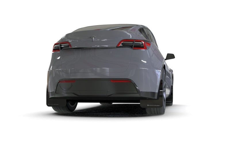 Rally Armor UR Mud Flaps - 2020-2026 Tesla Y - Black/Blue Logo - #MF72-UR-BLK/BL