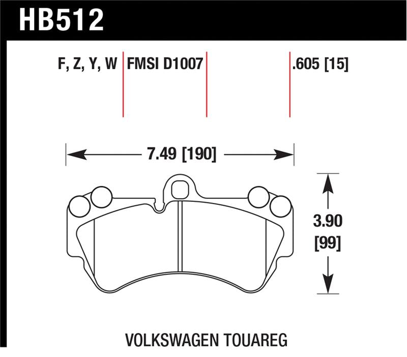Hawk Performance HB512Z.605 Performance Ceramic Street Brake Pads