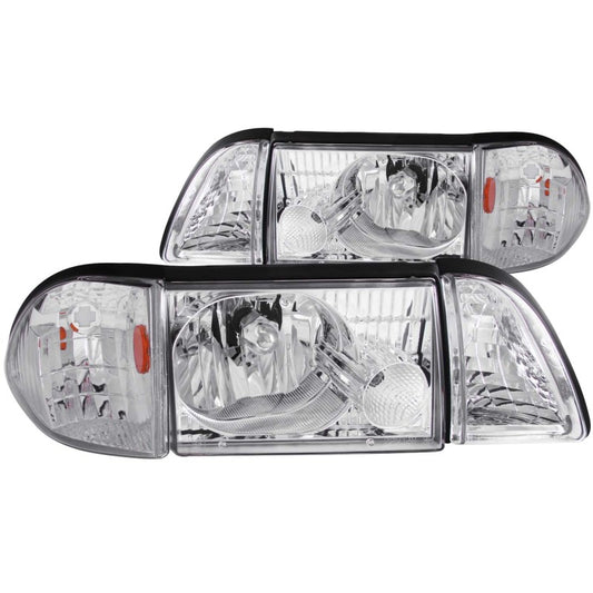 ANZO 1987-1993 Ford Mustang Crystal Headlights