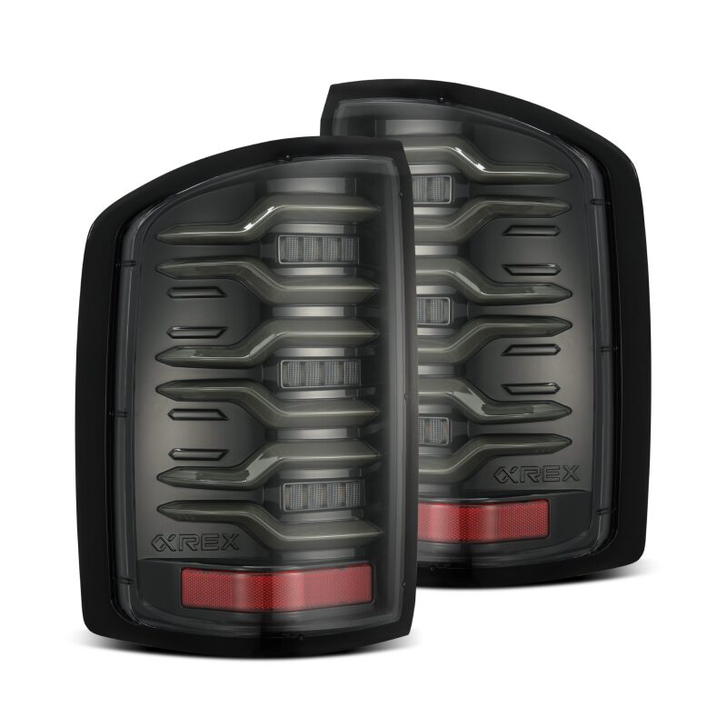 AlphaRex 630030 14-18 GMC Sierra 1500/2500 HD/3500 HD LUXX-Series LED Tail Lights Alpha-Black Activation Light Sequential Signal