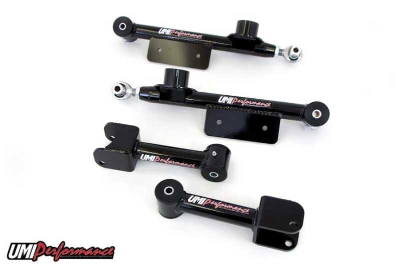 UMI Performance 101516-B Upper and Lower Rear Control Arms Kit Black