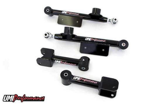 UMI Performance 101416-B Upper and Lower Rear Control Arms Kit Black