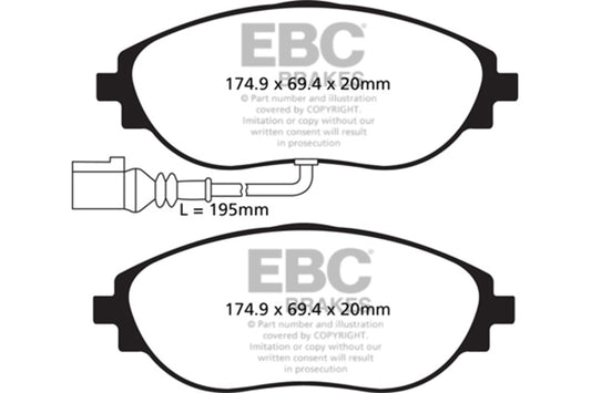 EBC 12+ Volkswagen CC 3.6 Ultimax2 Front Brake Pads UD1633