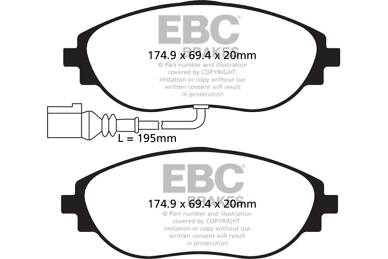 EBC 14-20 Audi S3 2.0 Turbo Redstuff Front Brake Pads DP32127C