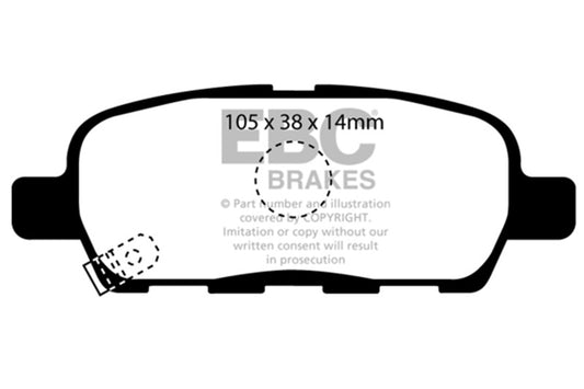 EBC 08-13 Infiniti EX35 3.5 Ultimax2 Rear Brake Pads UD1288