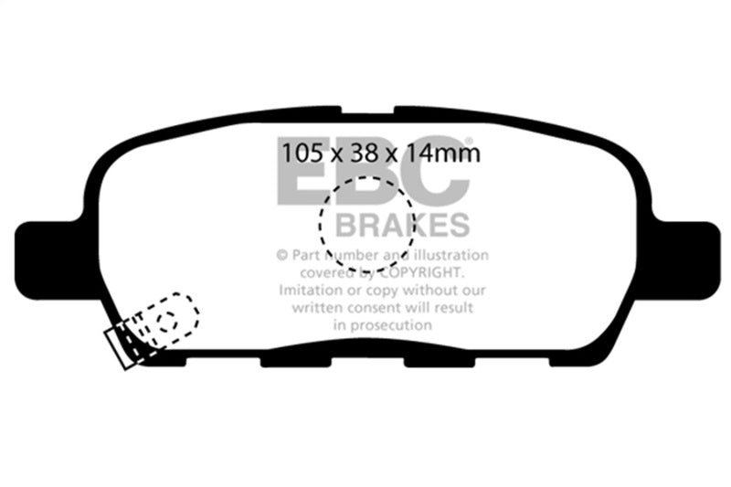 EBC 08-13 Infiniti EX35 3.5 Yellowstuff Rear Brake Pads DP41955R