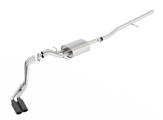 Borla 140550BC S-Type Cat-Back 14-15 Sierra 1500 Std Bed/CC Short Bed 143.5in WB Side Exit Exhaust Black Tips - #140550BC
