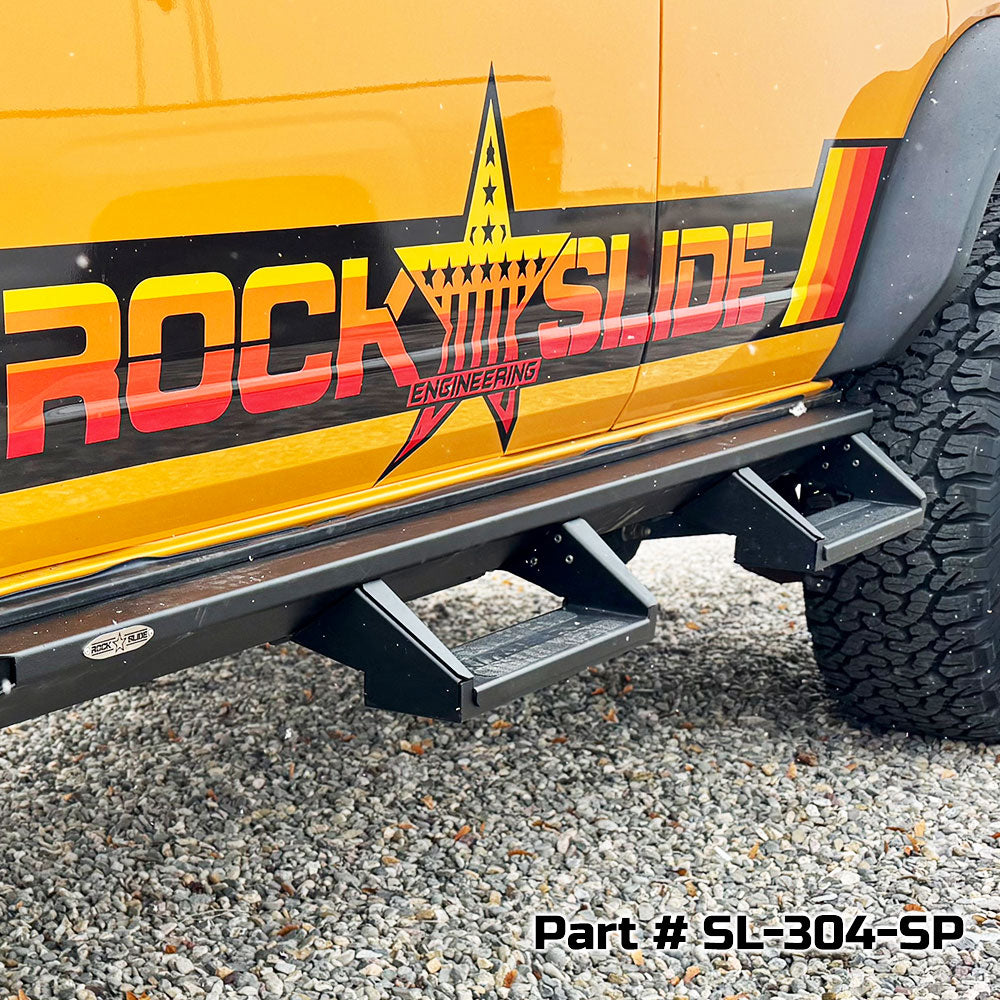 Rock Slide Engineering for 18-25 Jeep Wrangler JL 4in Removable Deluxe Rock Rail Drop Step