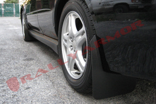 Rally Armor Basic Mud Flaps - 2002-2007 Subaru Impreza - Black/Black Logo - #MF1-BAS-BLK