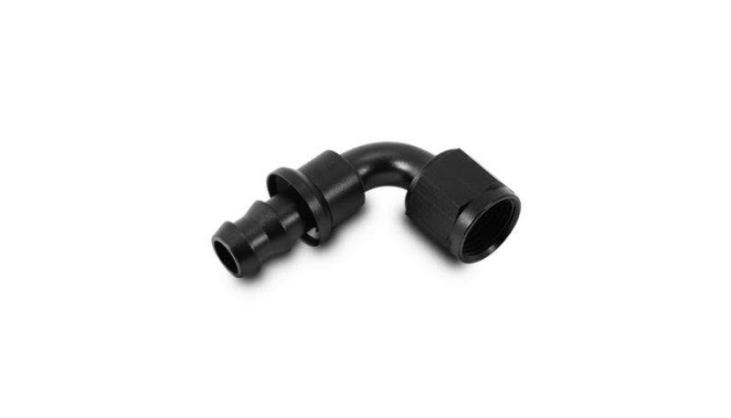 Vibrant -6AN Push-On 90 Deg Hose End Fitting - Aluminum